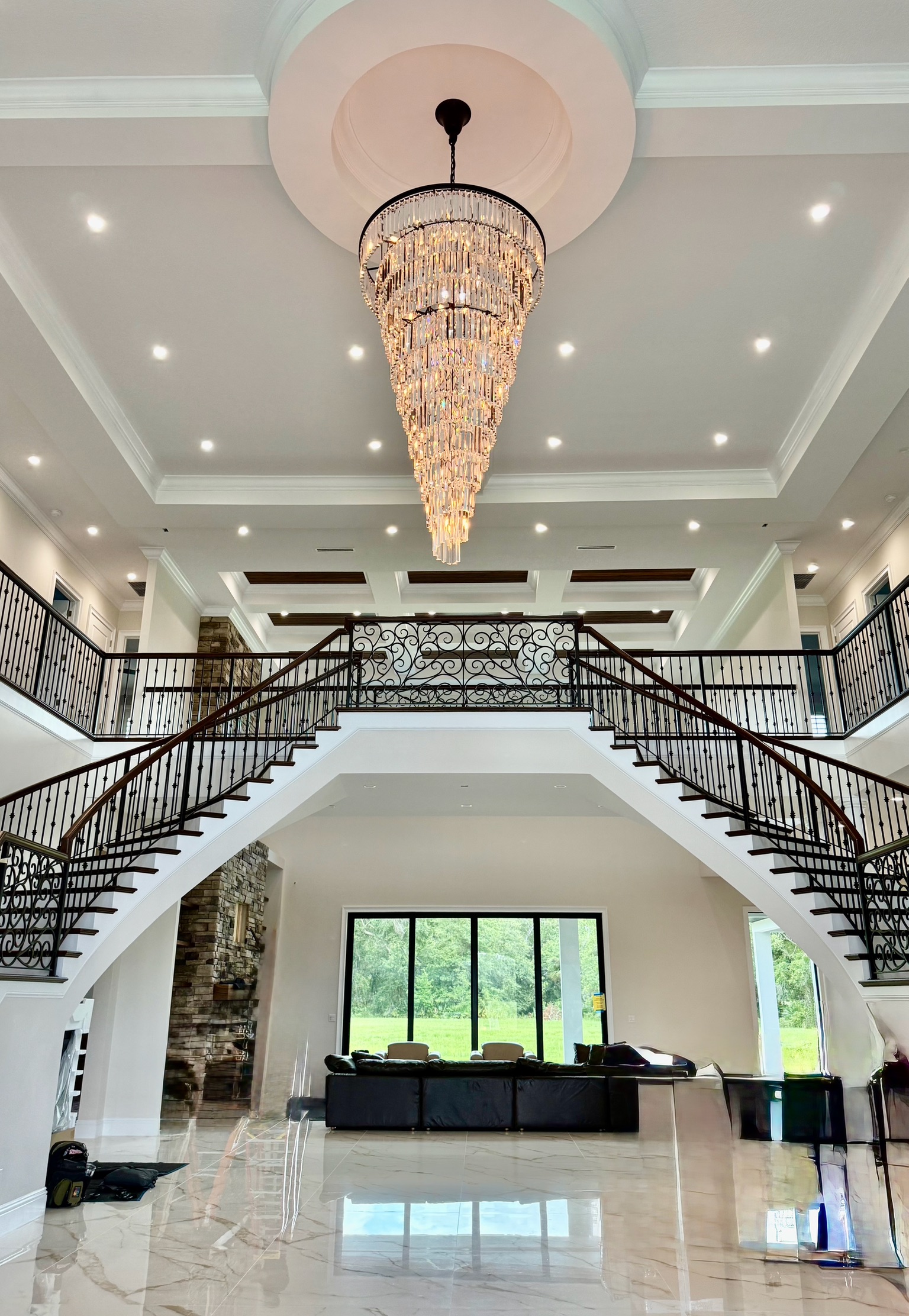 Beach Electric NSB Portfolio: Recessed Ceiling Lighting + Chandelier